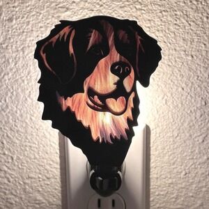 Bernese Mountain Dog Night‎ Light Plug In Wooden Home Decor Handmade
